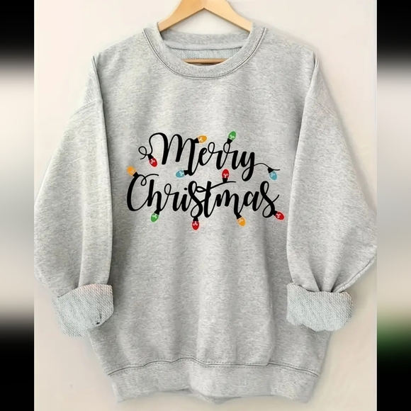 NEW! Round Neck Sweater with Merry Christmas Print Sz XXL - Picture 1 of 7